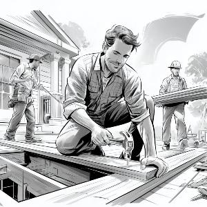Image of a construction crew building