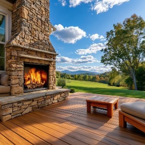 Image of a custom built fireplace