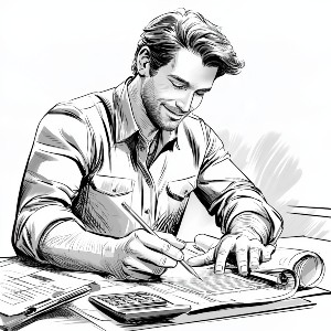 Image of a engineer working on a deck design