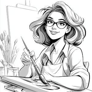 Image of a woman painting